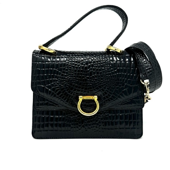 Celine Vintage Black Patent Embossed Crossbody – Extremely Rare, COA Included - Picture 1 of 16